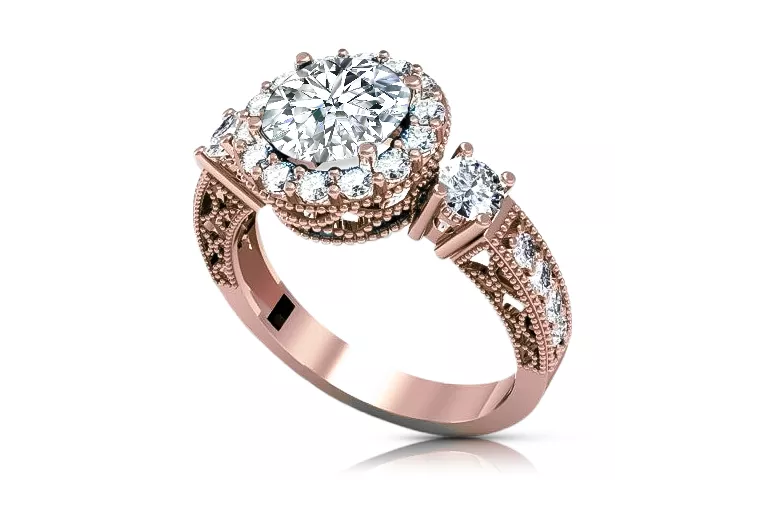 Zircon Original Vintage 14K Rose Gold Ring Vintage Jewlery crc003r crc003r-zi